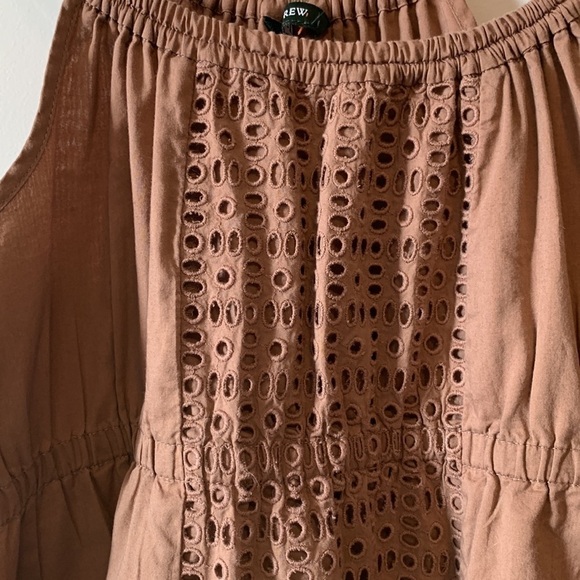 J. Crew Tan Summer Spaghetti Strap Eyelet Dress Size Medium - Picture 6 of 17